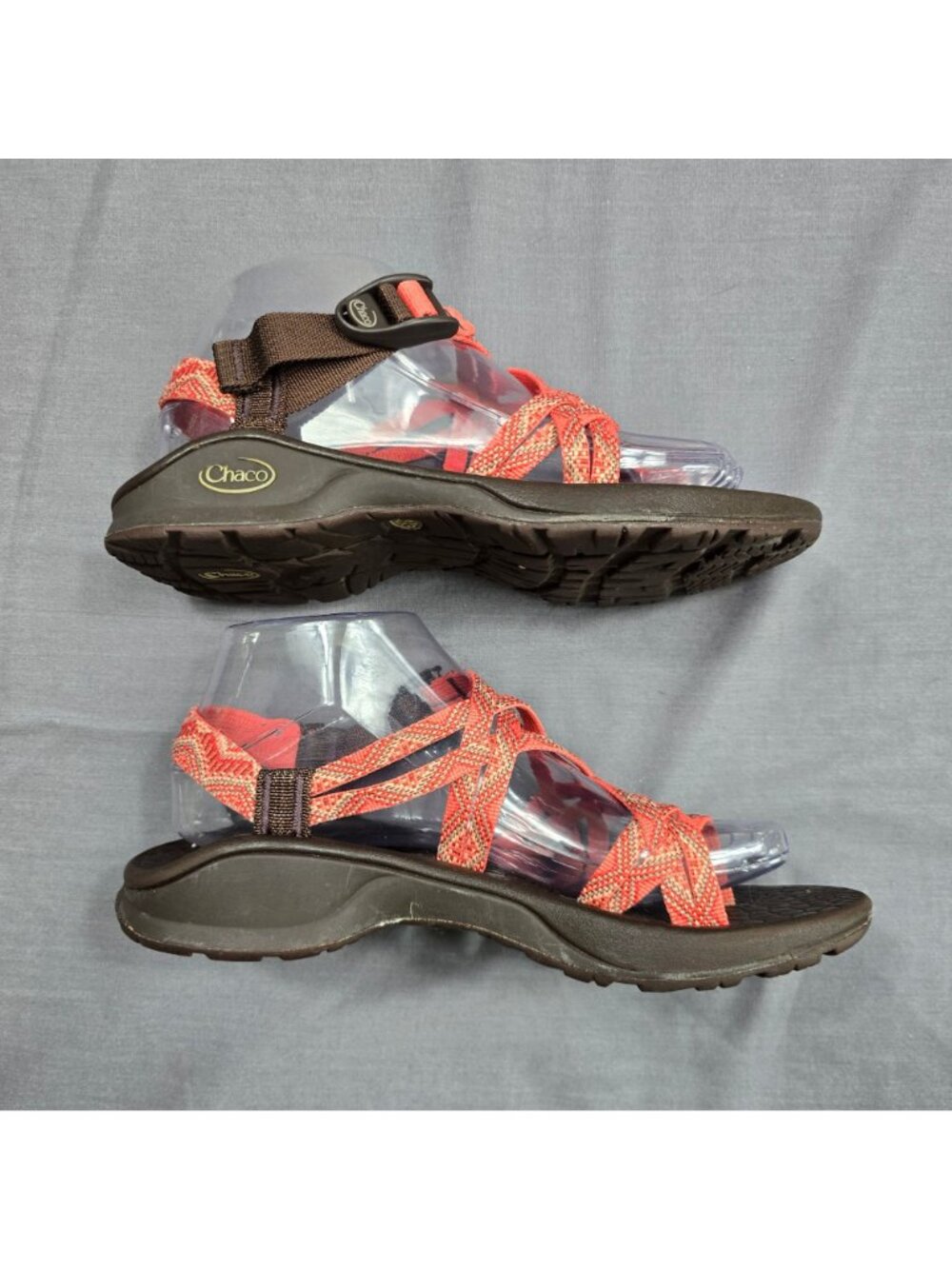 Chaco Womens ZX2 Size 7 Sandals Coral Pink Adjustable Straps - Picture 4 of 8